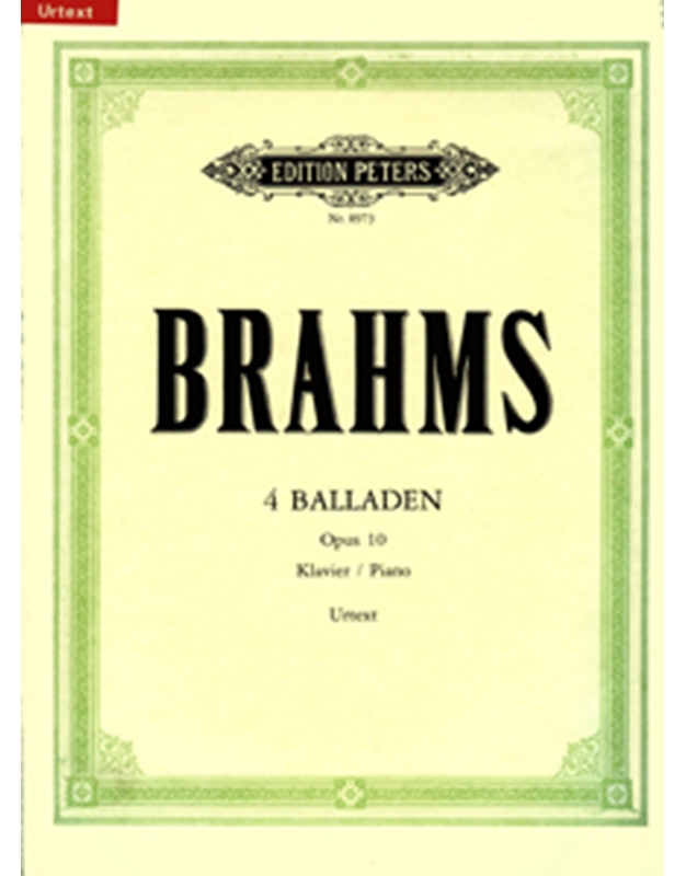 Johannes Brahms - 4 balladen Opus 10 (Urtext) Peters editions