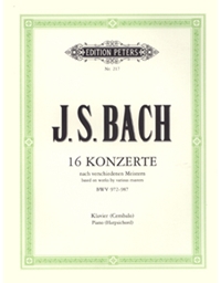 J.S.Bach - 16 Konzerte nach verschiedenen Meistern BWV 972-987 Klavier (Cembalo) / Peters editions