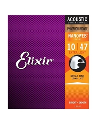 ELIXIR 16002 "Nanoweb" Phosphor Bronze Acoustic Guitar Strings