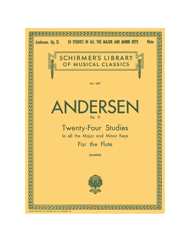 Andersen Joachim - 24 Etudes Op.21 / Εκδόσεις Schirmer