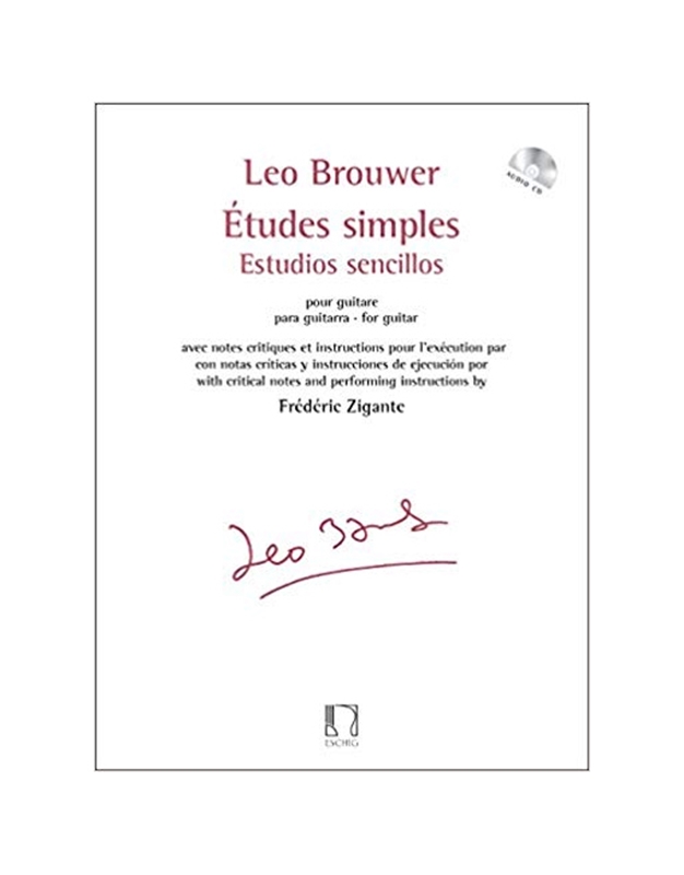 Brouwer -  Etudes  Simples  1-20 (Zigante) B/Cd