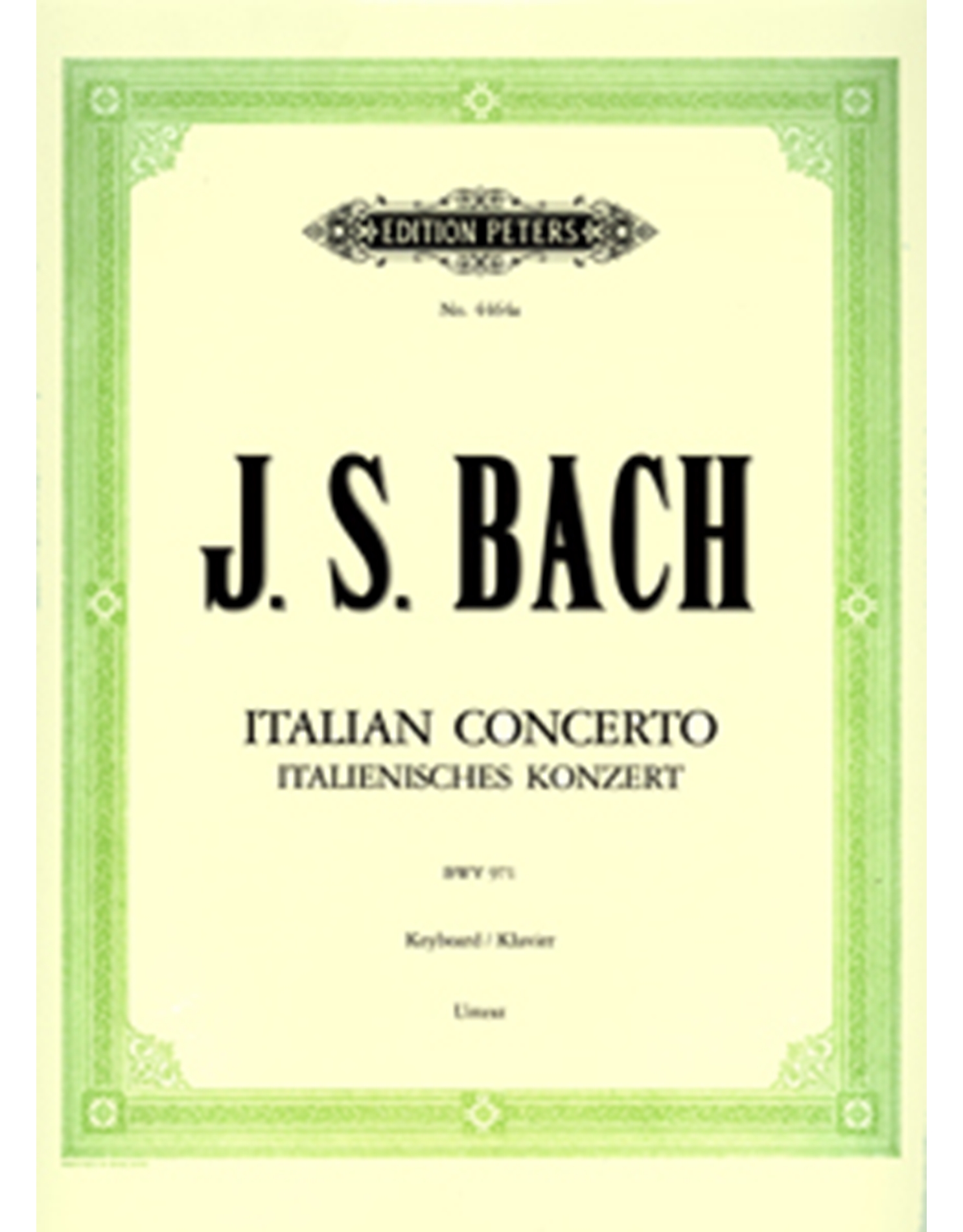 J.S.Bach - Italian Concerto BWV 971 / Peters editions < Piano Solo | Nakas  Music Cyprus