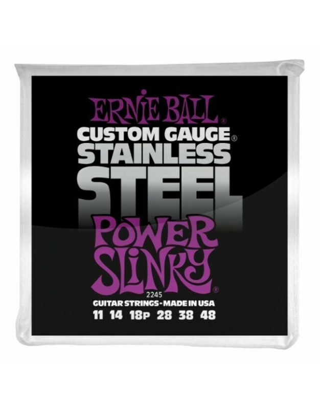 ERNIE BALL Power Slinky Stainless Steel 2245 Xορδές Kιθάρας