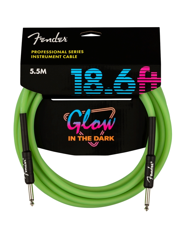 FENDER Professional Glow in the Dark Cable Green Cable 5.5m