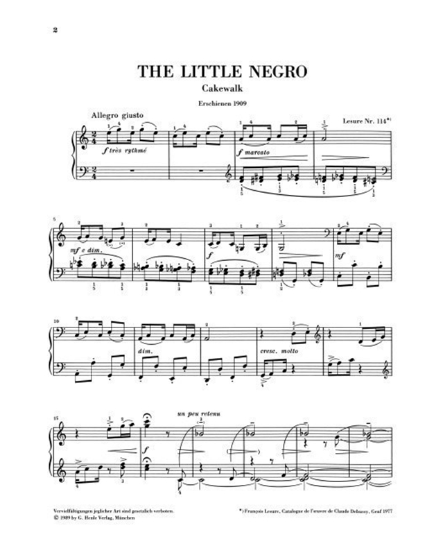 Claude Debussy - The Little Negro/ Εκδόσεις Henle Verlag- Urtext