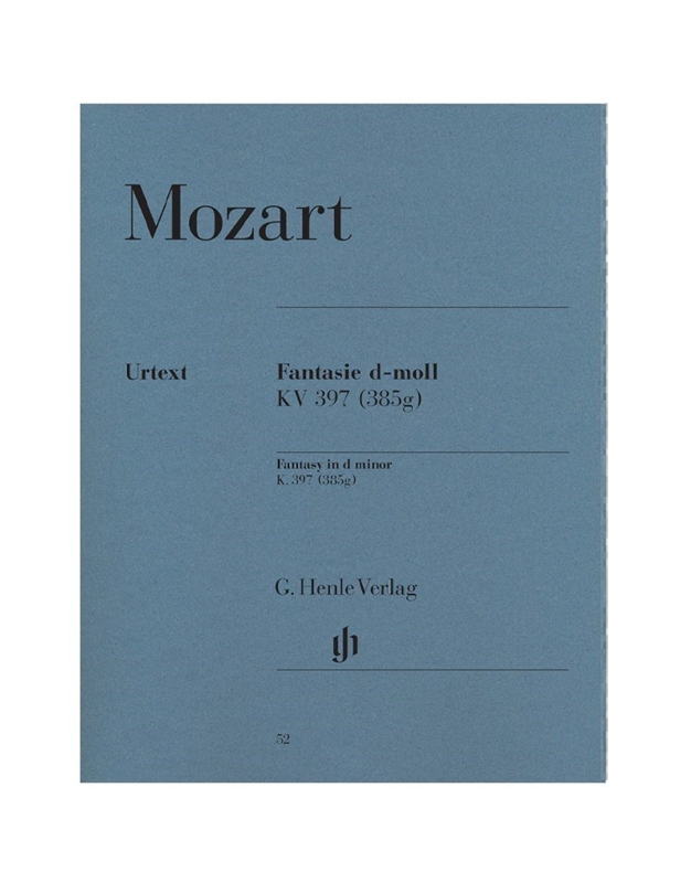 W.A. Mozart - Fantasie D-moll KV 397 / Editions Henle Verlag- Urtext