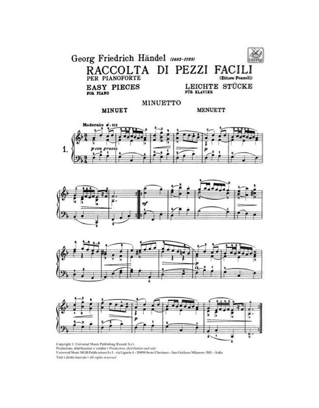 G.F.Handel - Il mio primo Handel / Ricordi editions