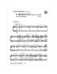 Franz Schubert - 8 Improvvisi op. 90 e op. 142 per pianoforte / Ricordi editions