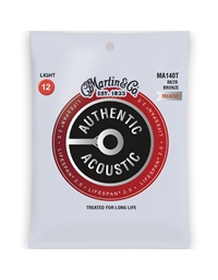 MARTIN MA140T Lifespan Treated 80/20 Bronze Acoustic Guitar Strings (012-54)