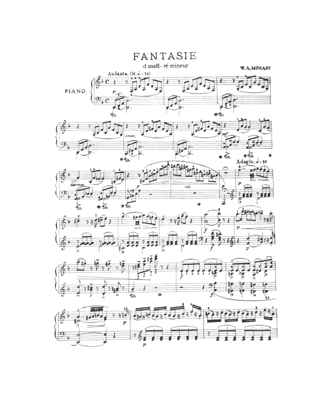  Mozart Wolfgang Amadeus - Fantasy In D Minor KV. 397-385g