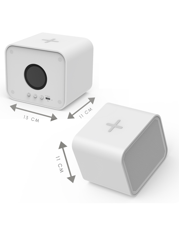 SOUND CRUSH BOOX White Speaker with Fast Wireless Charger