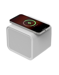 SOUND CRUSH BOOX Light Grey Speaker with Fast Wireless Charger