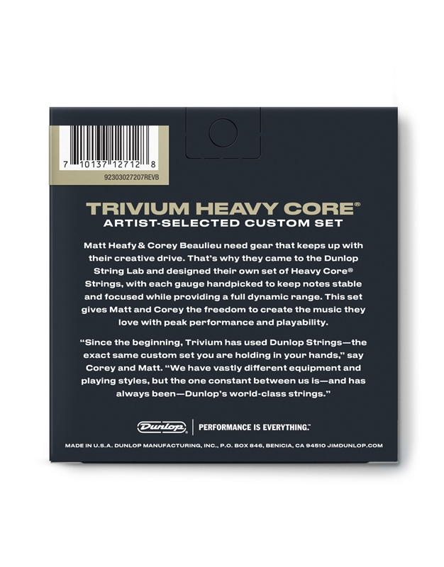 DUNLOP TVMN1063-7 Heavy Core Trivium  7-string  Electric Guitar Strings (10-63)