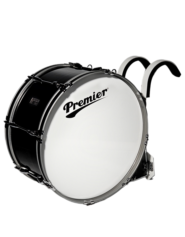 PREMIER Olympic 61622BK Black Βass Drum 22'' x 10" with Carrier and Sticks