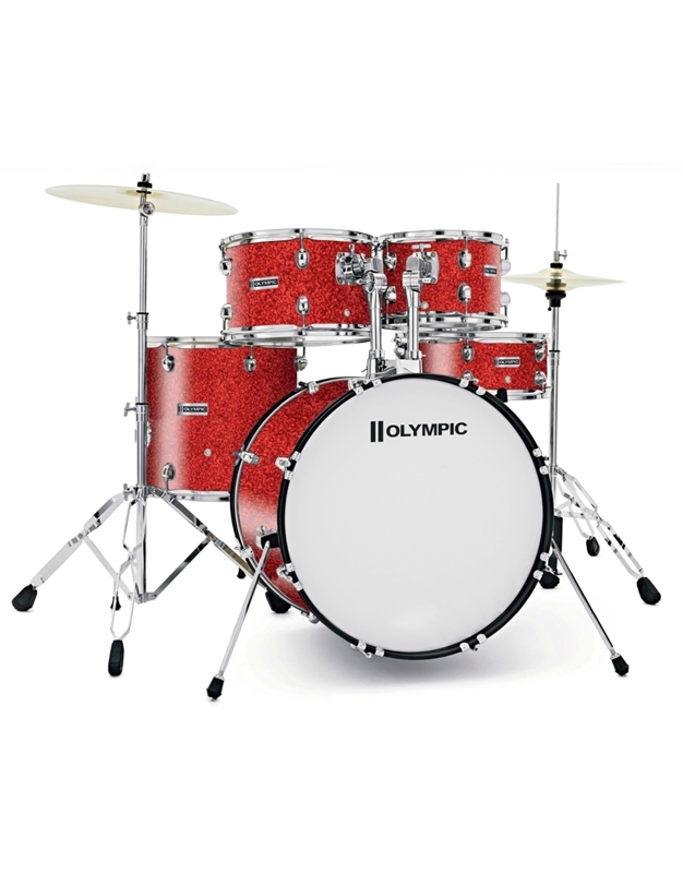 PREMIER Olympic 22" Rock Premium Red Sparkle Drum Set with Cymbals