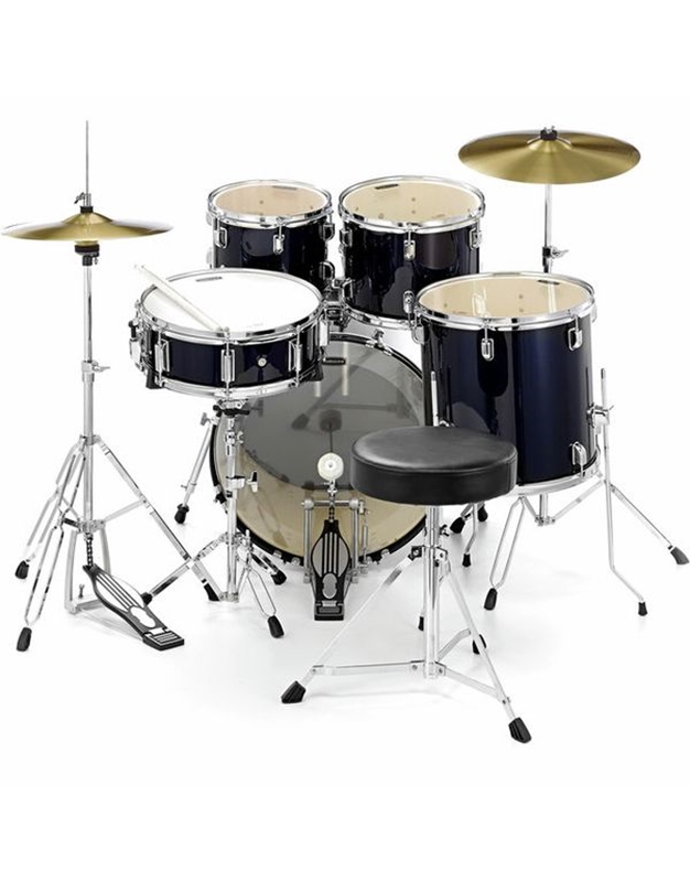 MAPEX TND5044TC Tornado Studio Royal Blue Drum Set with Hardware and Cymbals