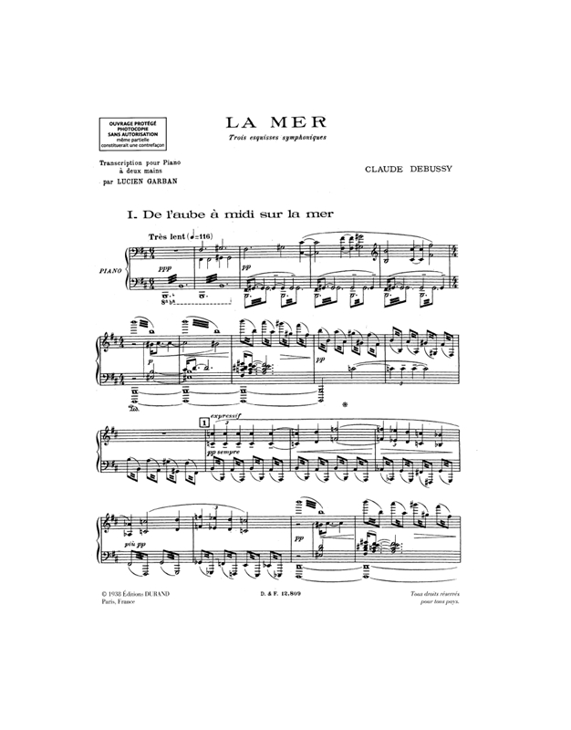 Debussy Claude - La Mer, Piano Trancription
