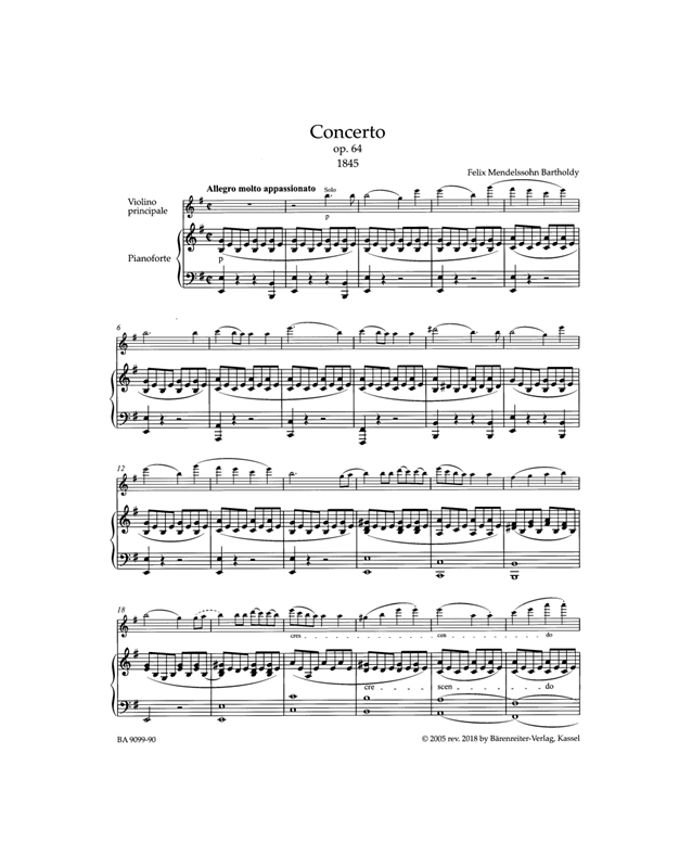 Mendelssohn Bartholdy - Concerto In E Minor For Violin & Orchestra, Op. 64