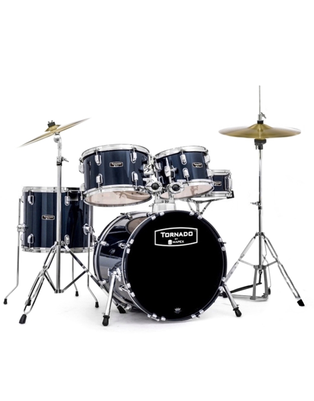 MAPEX TND5844FTC Tornado Jazz Royal Blue Drum Set with Hardware and Cymbals