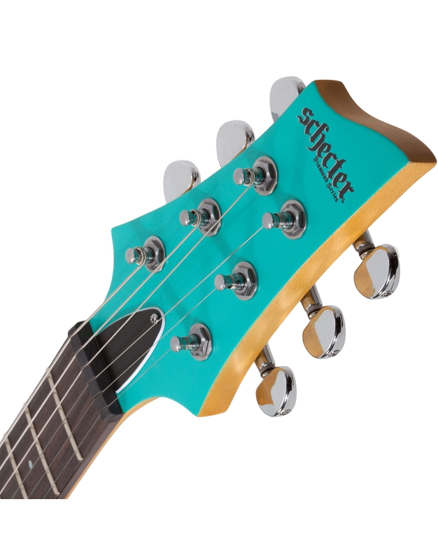 SCHECTER C-6 Deluxe Satin Aqua Electric Guitar