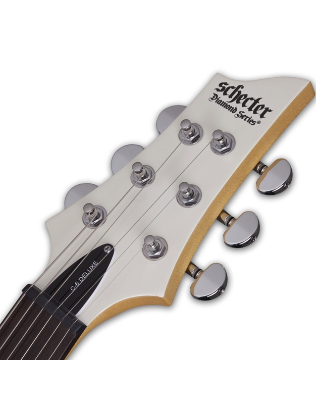SCHECTER C-6 Deluxe Satin White Electric Guitar