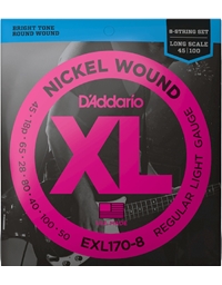 D'Addario EXL170-8 Long Scale 8String Electric Bass Strings