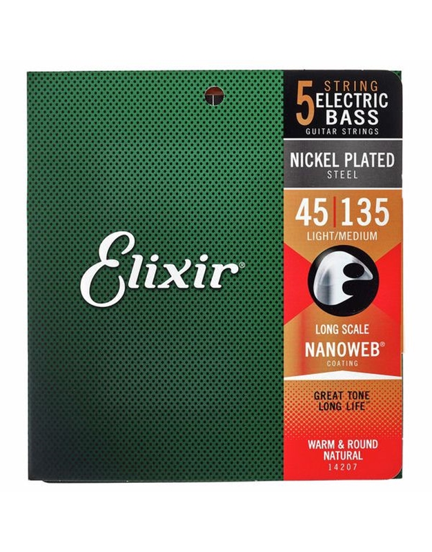 ELIXIR 14207  Nanoweb Light/Medium  Χορδές 5-χορδου Ηλεκτρικού Μπάσου (045 - 135)