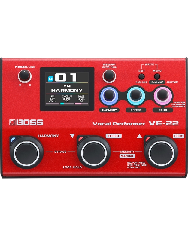 BOSS VE-22 Vocal Performer Processor Multi-FX Pedal