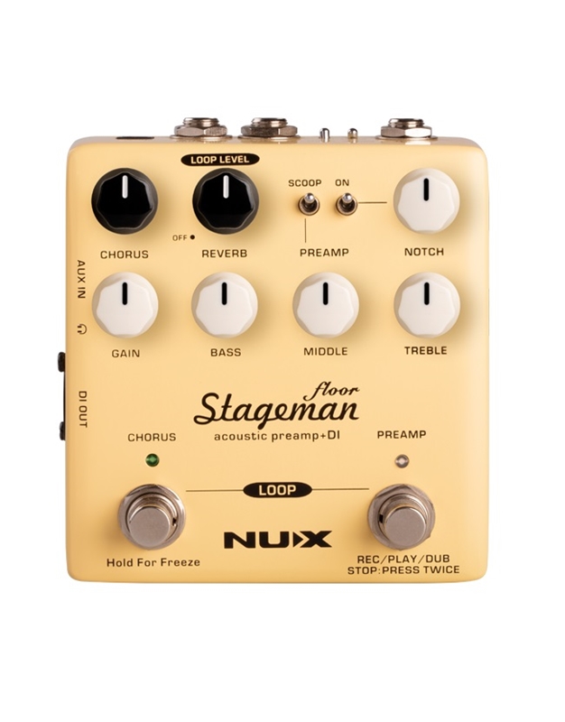 NUX Stageman Floor Preamp Pedal for Acoustic Guitar