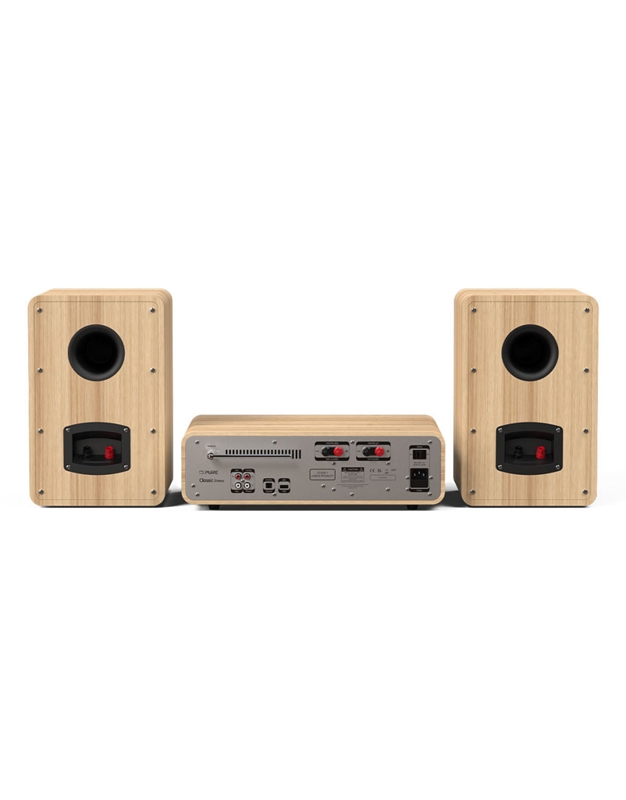 PURE Classic Stereo Oλοκληρωμένο Hχοσύστημα με Bluetooth, Λευκό / Bελανιδιά
