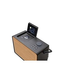 PURE Evoke Play Internet Mini Music System, Black with Cherry Wood Grill