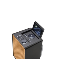 PURE Evoke Spot Wood Edition  Compact Music System in Coffee Black Coffee Black with Cherry Wood Grill